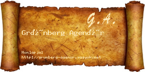 Grünberg Agenór névjegykártya